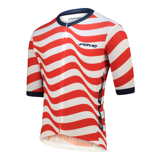 Puncheur SS Jersey — Wave Print — on mannequin